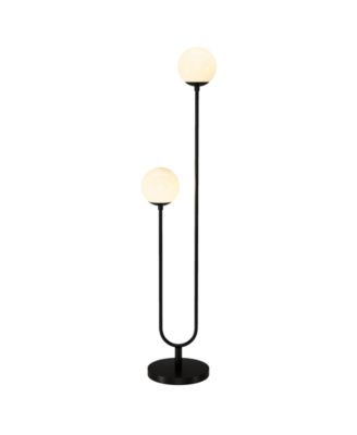 Dufrene 2-Light Floor Lamp with Glass Shades
