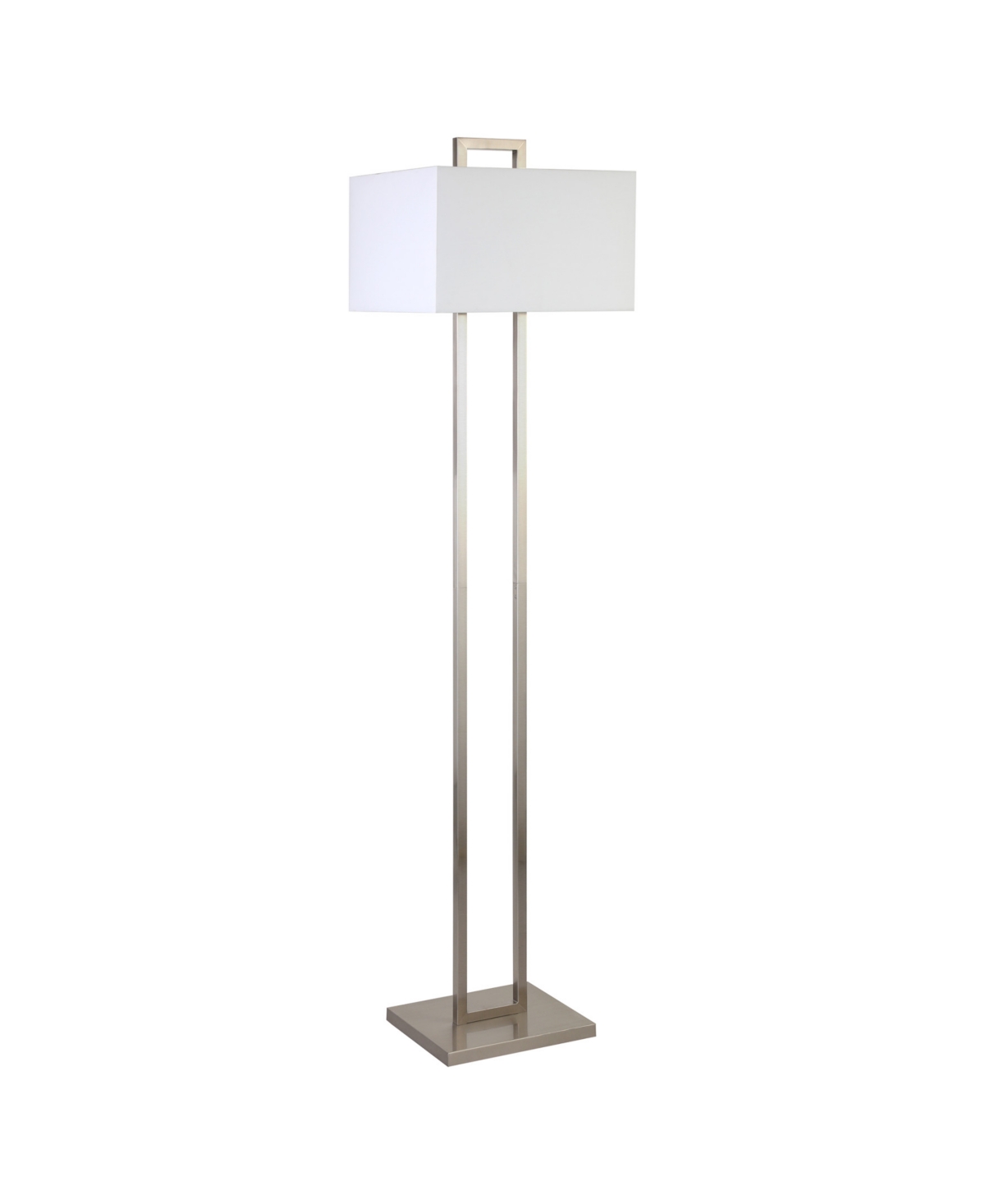 Shop Hudson & Canal Adair 68" Tall Floor Lamp With Fabric Shade In Brushed Nickel
