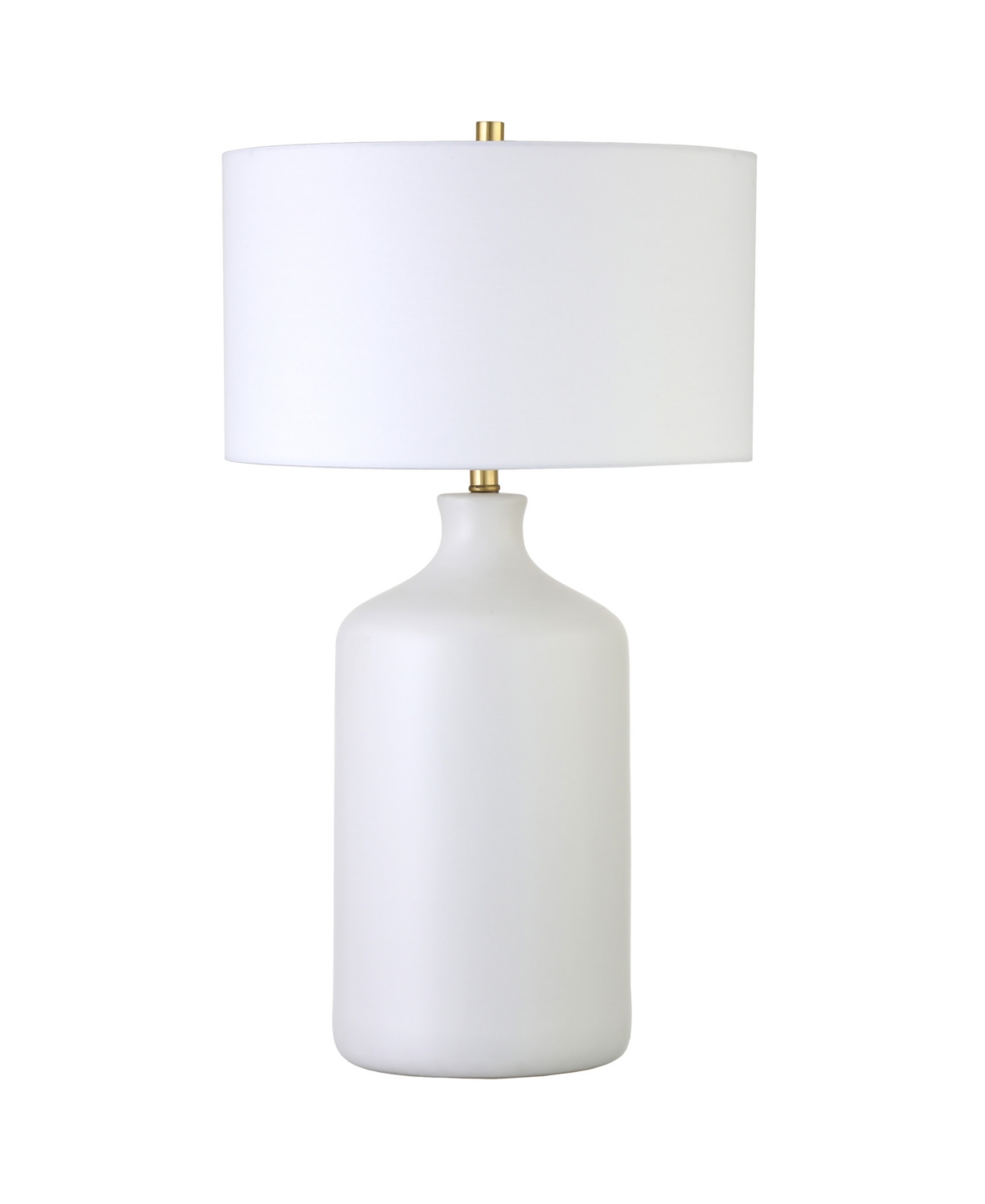 Hudson & Canal Sloane 29" Tall Ceramic Table Lamp With Fabric Shade In Matte White