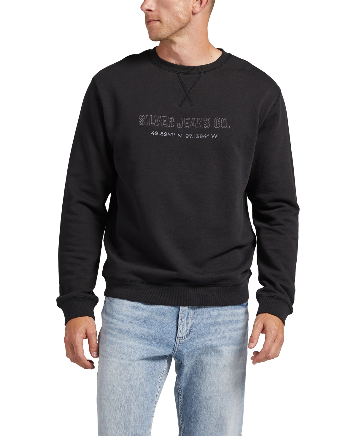 Silver Jeans Co. Men's Crewneck Sweatshirt In Black