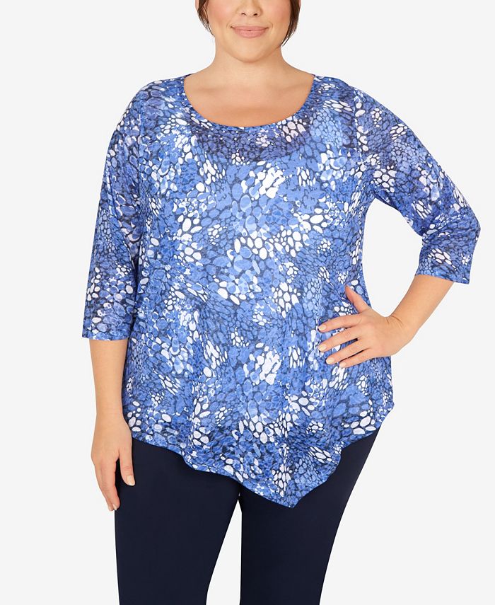 HEARTS OF PALM Plus Size Lilac You A Lot Printed Stretch Jersey Top ...