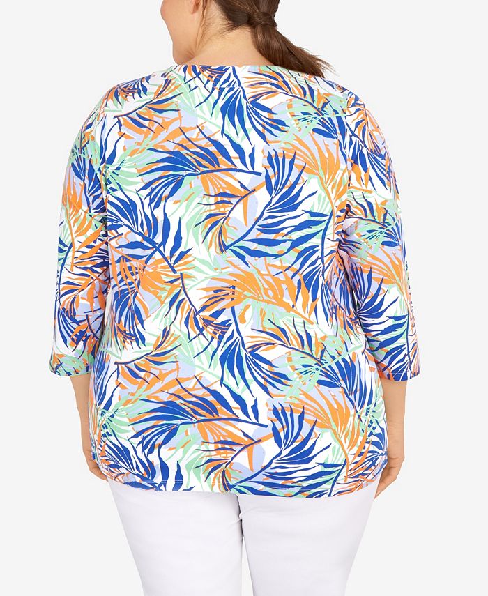 HEARTS OF PALM Plus Size Printed Stretch Jersey Top Macy's