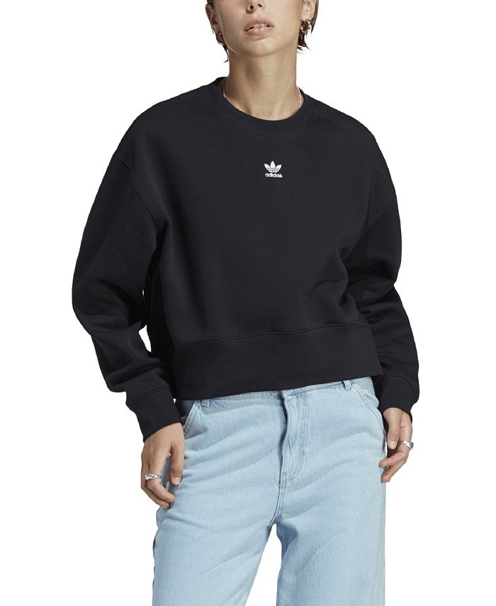 Fleece Sweatshirt Macy\'s Essentials Women\'s - Crewneck adidas