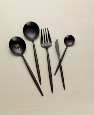 Skandia Zephyr Black 45 Piece Flatware Set, Service For 8