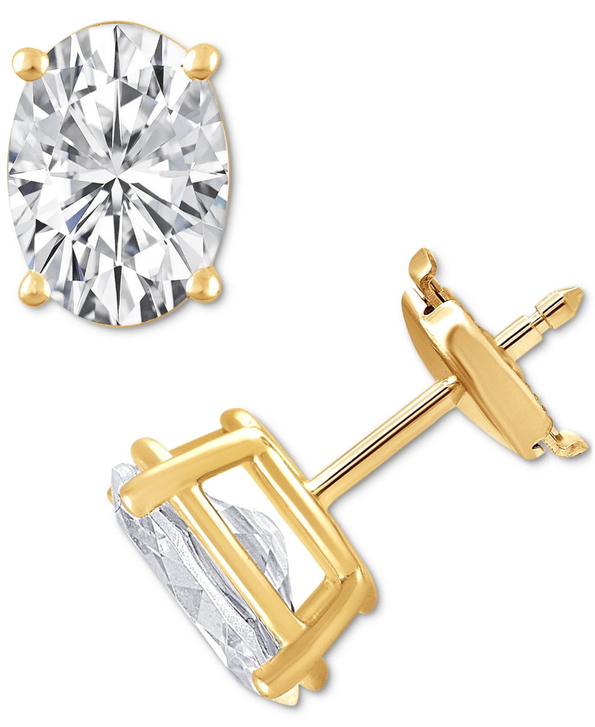 Certified Lab Grown Diamond Oval Stud Earrings (6 ct. t.w.) in 14k Gold - Yellow Gold
