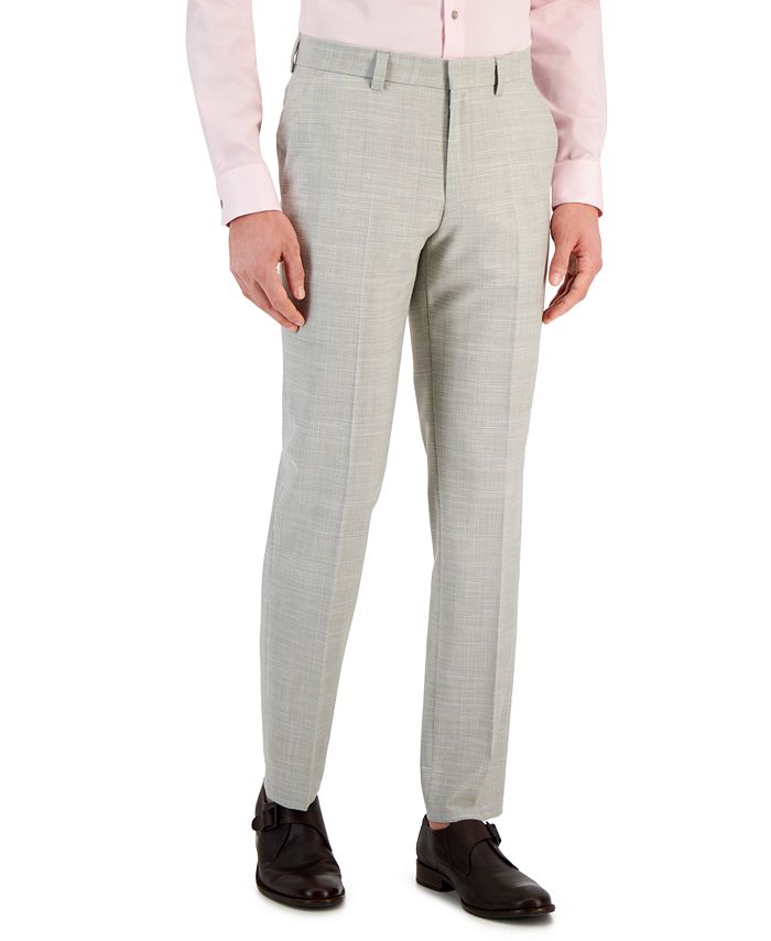 HUGO Men's Modern-Fit Check-Print Superflex Suit Pants - Macy's