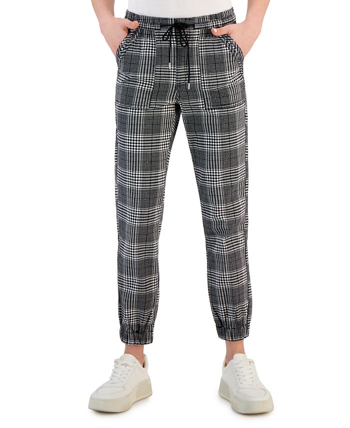 Women's Jogger Ankle Length Tapered Cuff Lounge Sweatpants Casual Elastic  High Waisted Plaid Pants with Pockets : : Clothing, Shoes 