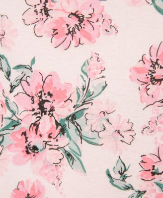 Baby Girls Floral Short Sleeve Bodysuits, Pack of 3