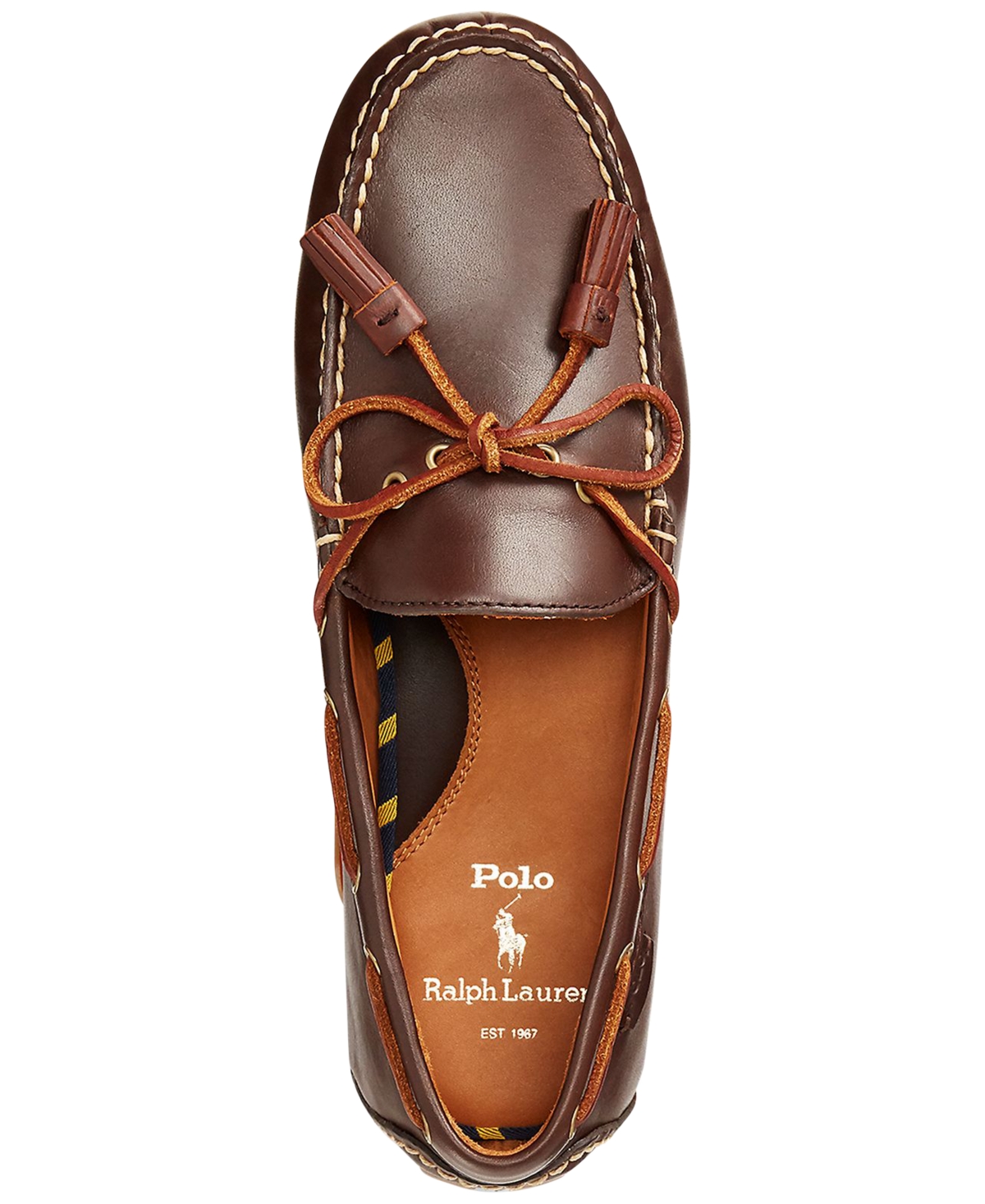 Shop Polo Ralph Lauren Men's Anders Tasseled Leather Driver Loafer In Dark Brown