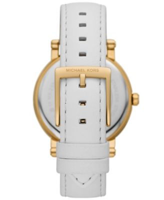 Women's Corey Three-Hand White Leather Watch 38mm