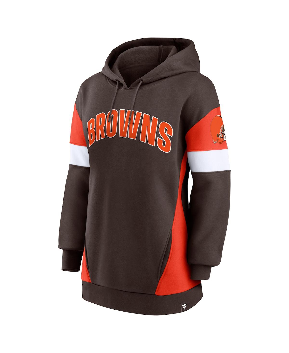 Women's Fanatics Orange Cleveland Browns Lock It Down Pullover Hoodie - Orange
