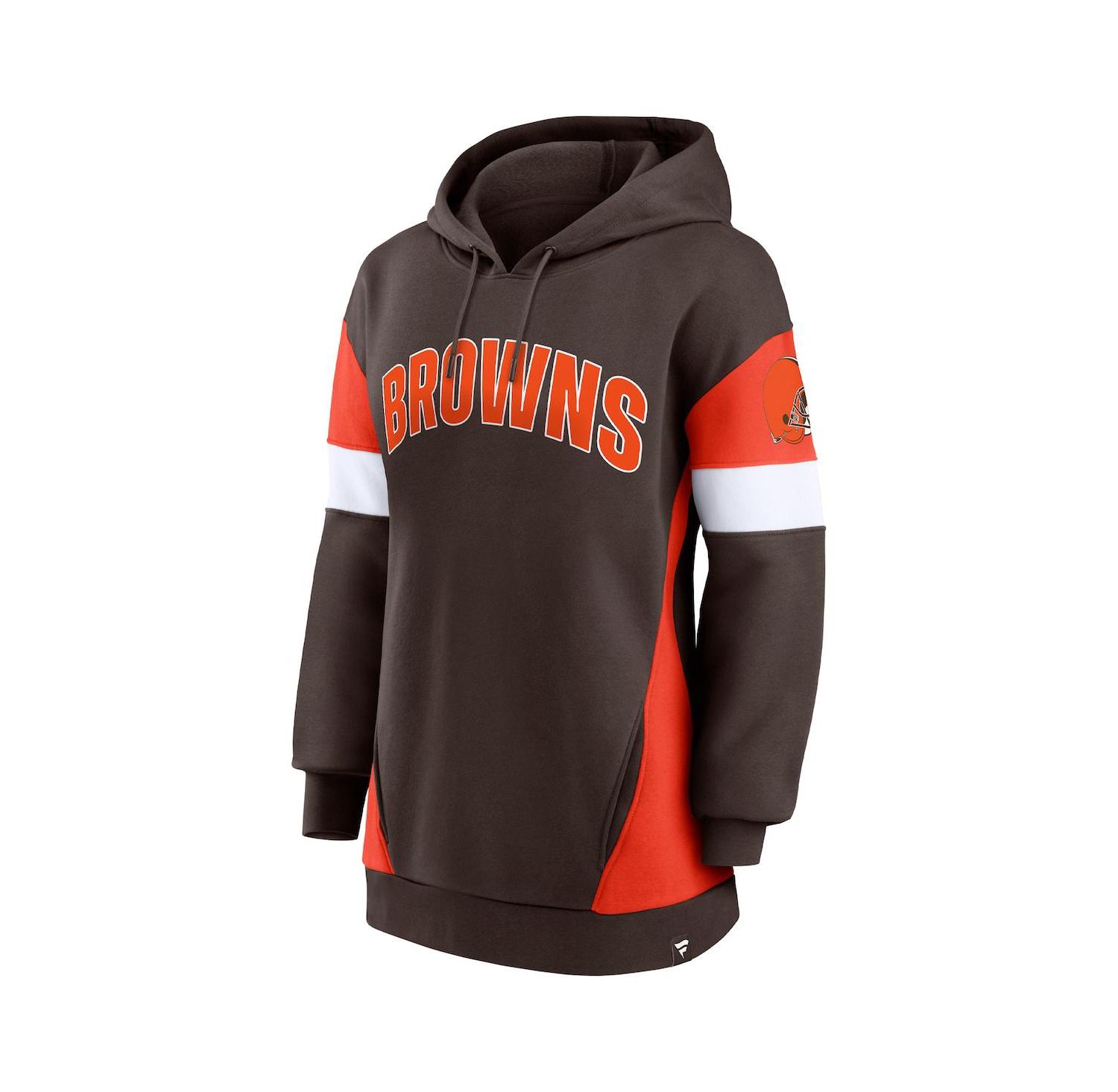 Women's Brown, Orange Cleveland Browns Lock It Down Pullover Hoodie