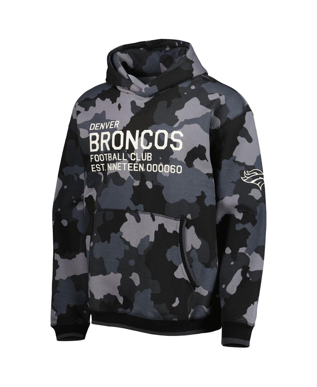 THE WILD COLLECTIVE MEN'S THE WILD COLLECTIVE BLACK DENVER BRONCOS CAMO PULLOVER HOODIE 