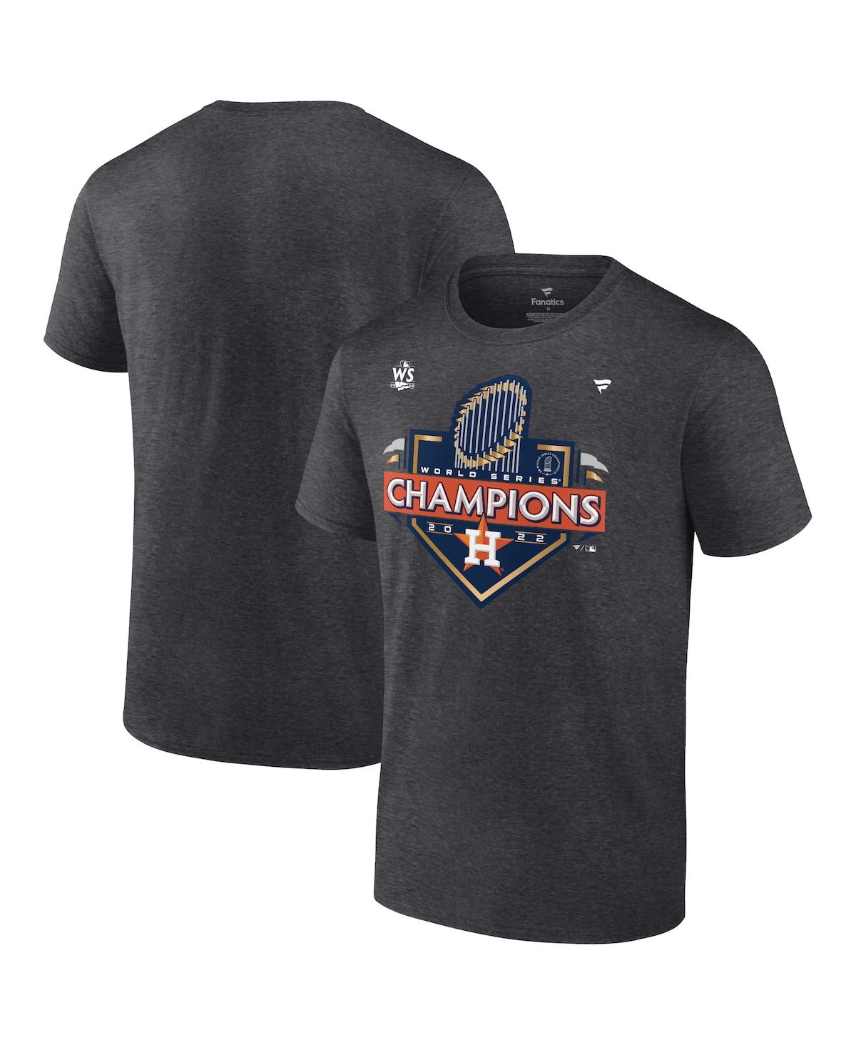 Fanatics Branded Heather Charcoal Houston Astros 2022 World Series Champions Locker Room T-shirt In Heather Charcoal