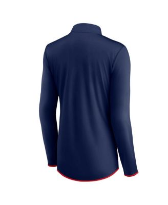 Women's Navy New England Patriots Plus Size Worth the Drive Quarter-Zip Top