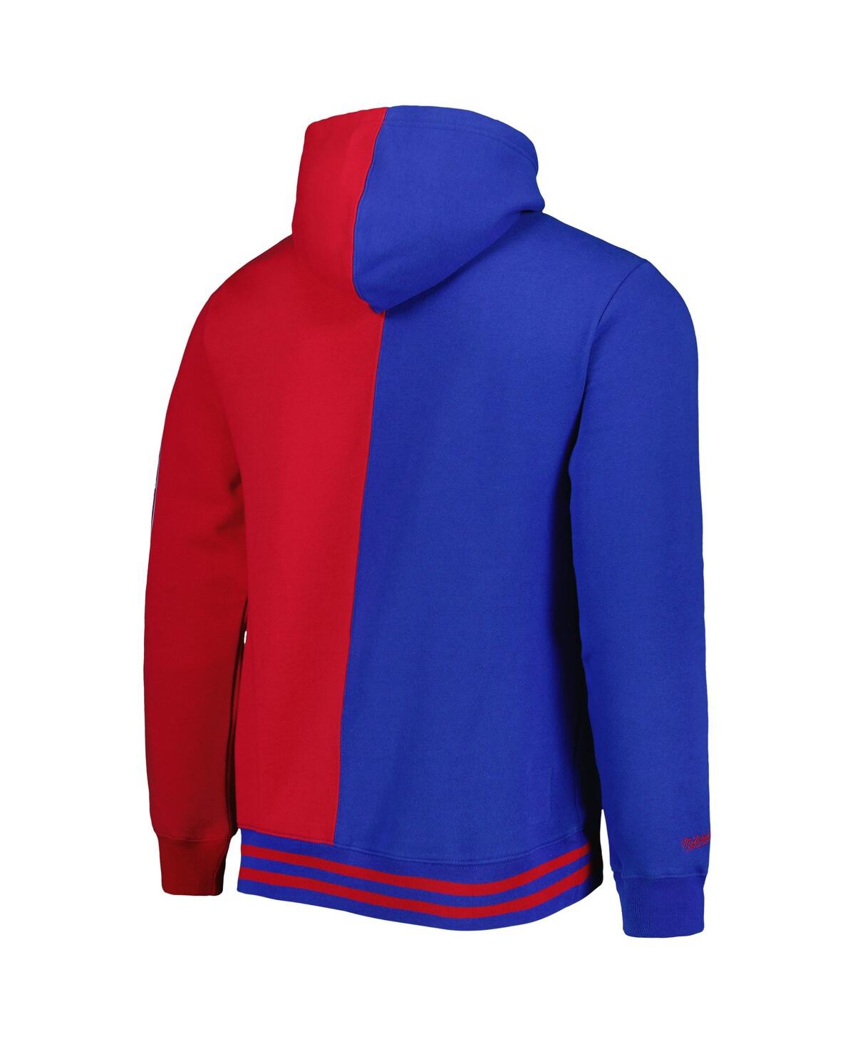 Mitchell & Ness Men's  Royal, Red Philadelphia 76ers Hardwood Classics Split Pullover Hoodie In Royal,red
