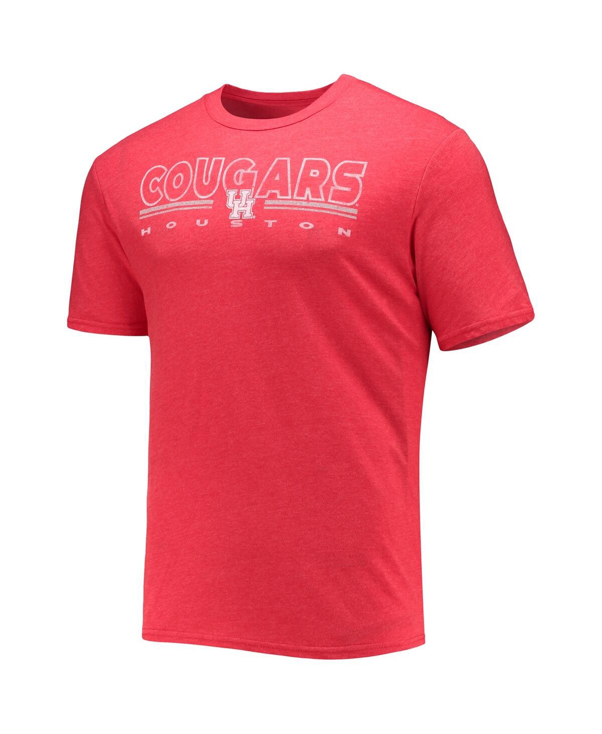 Concepts Sport Men's  Heathered Charcoal And Red Houston Cougars Meter T-shirt And Pants Sleep Set In Heathered Charcoal,red