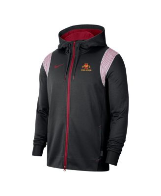Men's Black Iowa State Cyclones Sideline Performance Full-Zip Hoodie