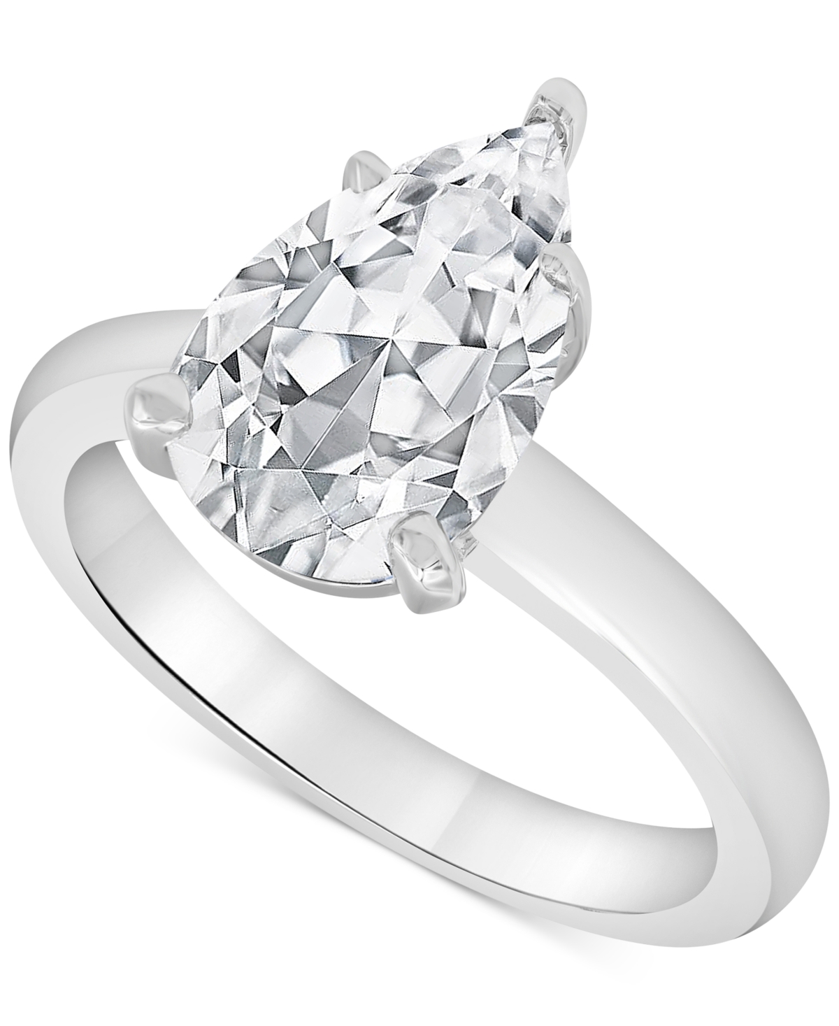 Badgley Mischka Certified Lab Grown Diamond Pear Solitaire Engagement Ring (5 Ct. T.w.) In 14k Gold In White Gold