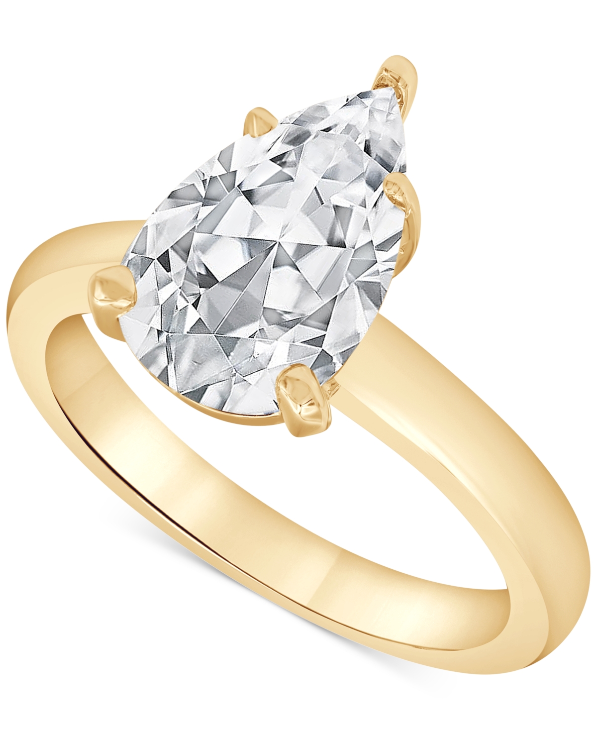Badgley Mischka Certified Lab Grown Diamond Pear Solitaire Engagement Ring (5 Ct. T.w.) In 14k Gold In Yellow Gold