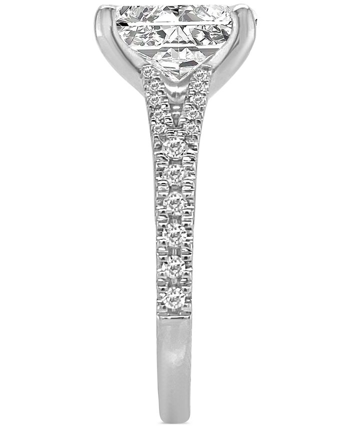 Badgley Mischka Certified Lab Grown Diamond Cushion Bridal Set (3-3/8 ct.  t.w.) in 14k Gold - Macy's