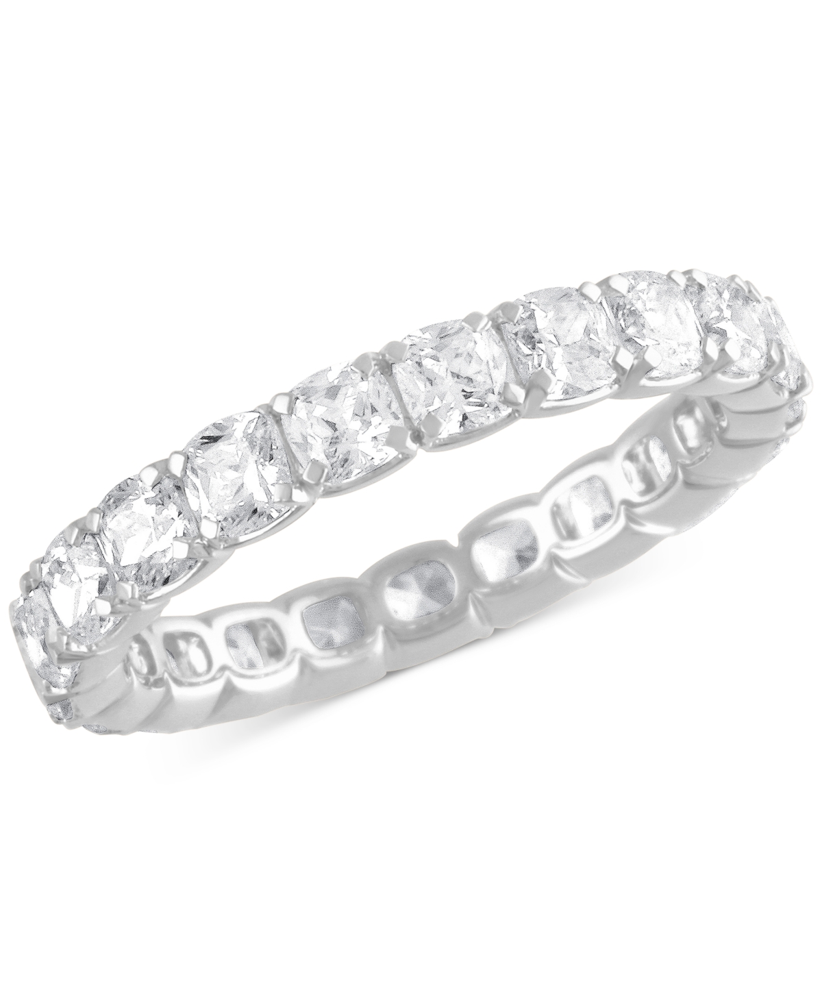 Badgley Mischka Certified Lab Grown Diamond Cushion-cut Eternity Band (3 Ct. T.w.) In 14k Gold In White Gold