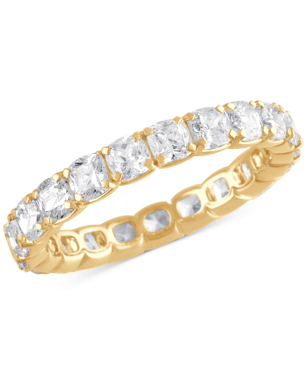 Badgley Mischka Certified Lab Grown Diamond Cushion-cut Eternity Band (3 Ct. T.w.) In 14k Gold In Yellow Gold