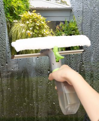 Glass Cleaner Spray Bottle with Built-in Squeegee