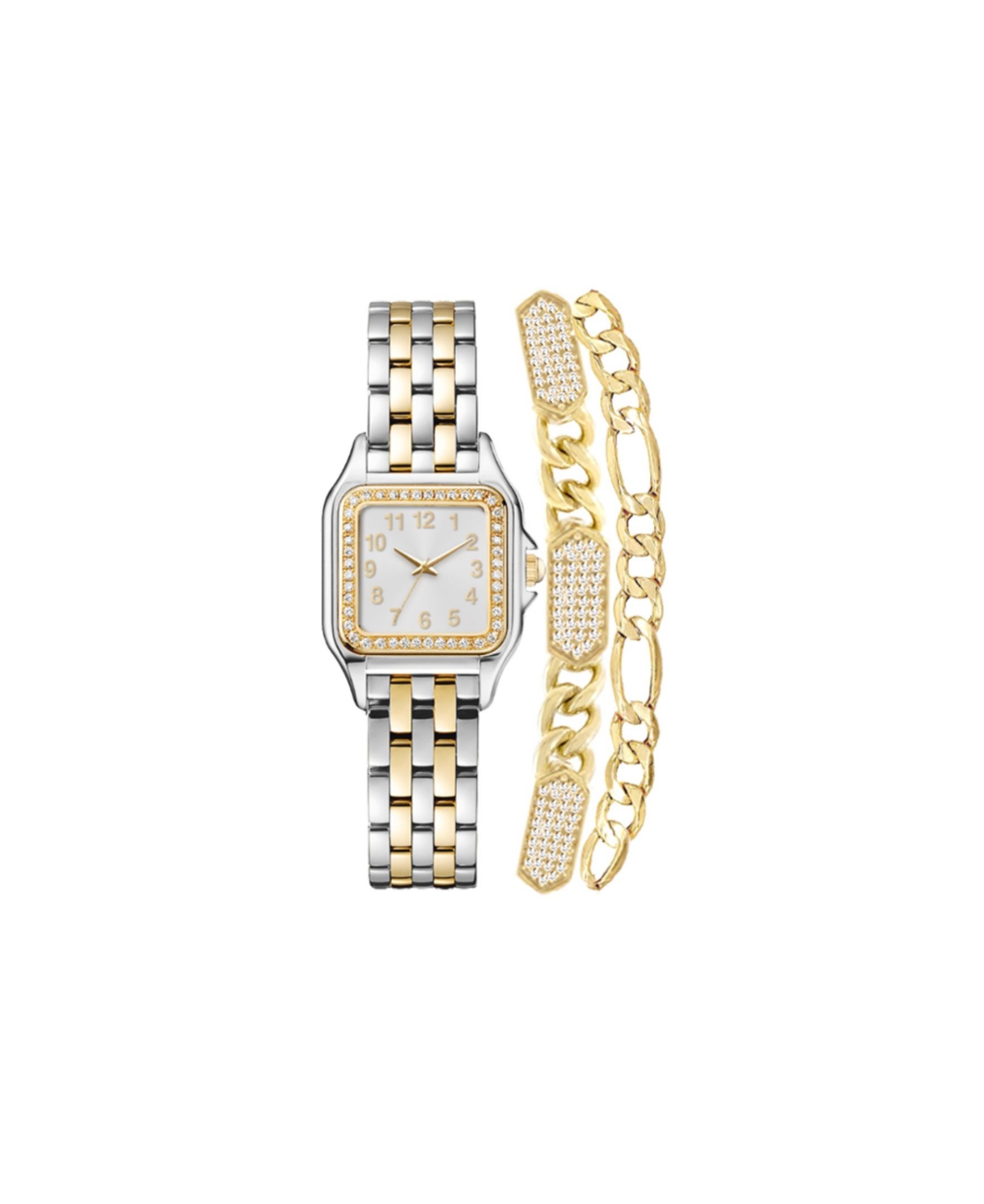Women's Analog Silver-Tone and Gold-Tone Metal Alloy Watch 26mm and, 3 Pieces - Shiny Silver, Gold