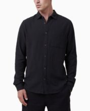 Black button up shirt men discount