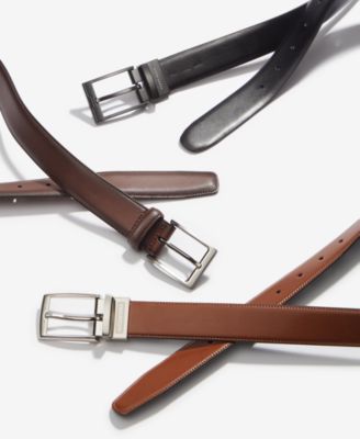 Shop Perry Ellis Portfolio Perry Ellis Mens Leather Dress Belts Collection In Brown