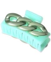 I.n.c. International Concepts Silver-Tone Chain Green Claw Hair Clip, Created for Macy's - Green
