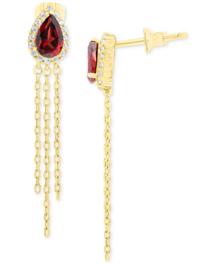 Garnet (7/8 ct. t.w.) & Lab-Grown White Sapphire (1/4 ct. t.w.)