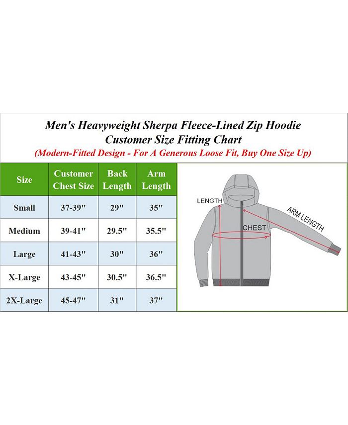 Q-Active Men's Modern Fit Sherpa Lined Fleece Zip-Up Hoodie, Pack of 2 ...