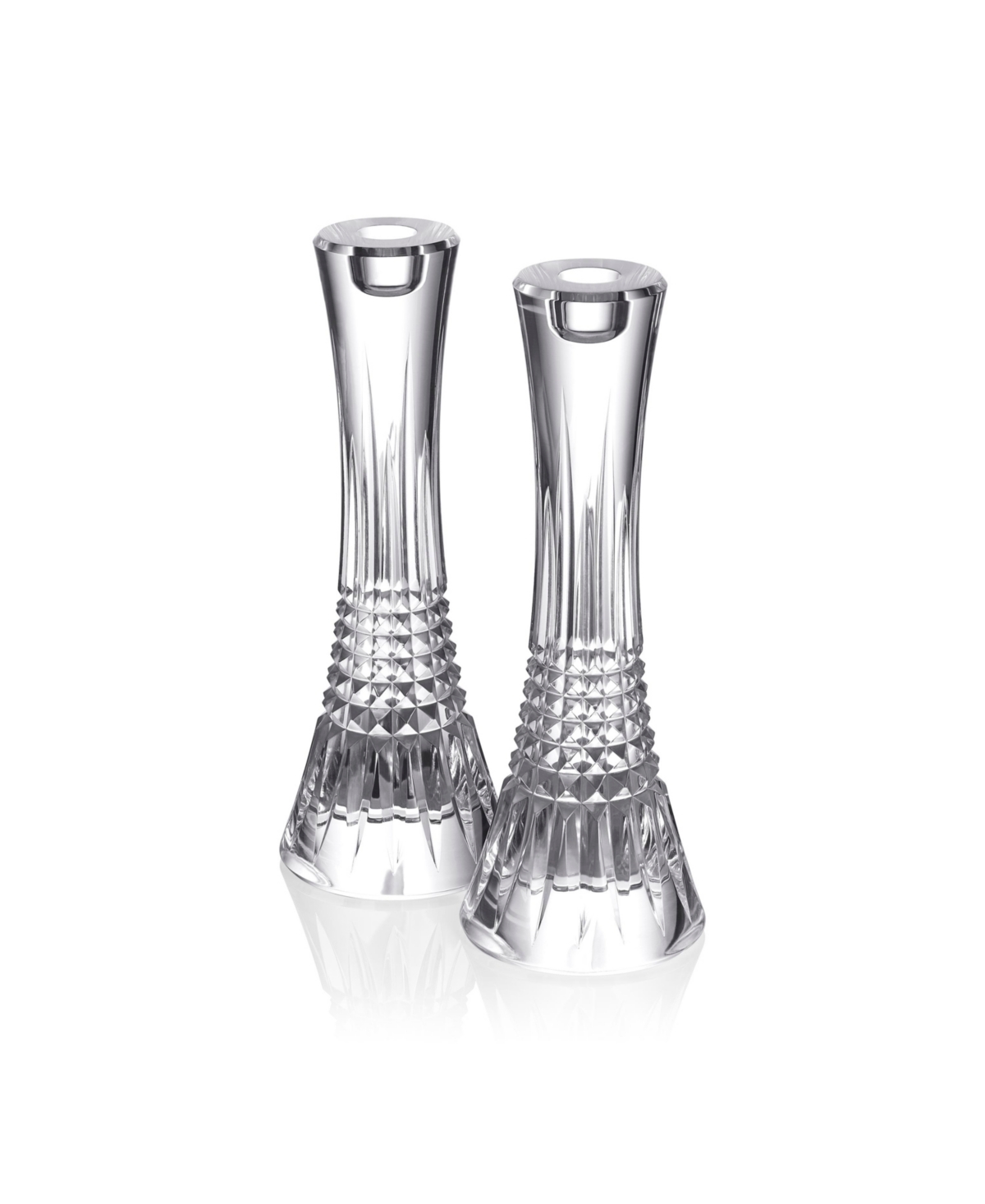 Waterford 10"  Lismore Diamond Candlestick, Set Of 2 In Clear