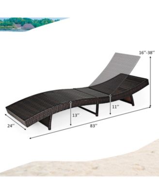 Adjustable Pool Chaise Lounge Chair Outdoor Patio Furniture PE Wicker