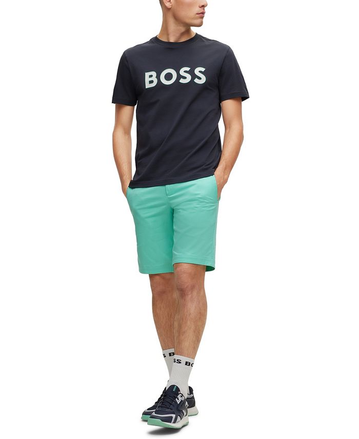 Hugo Boss Men's Crew-Neck Cotton Jersey Logo Print T-shirt - Macy's
