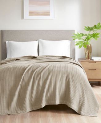 Madison Park Waffle Weave Cotton Blanket, Twin