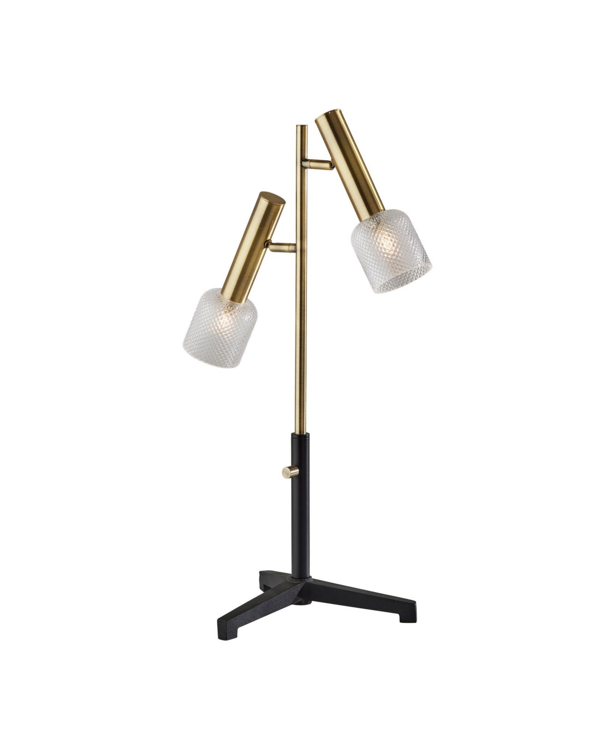 Adesso Melvin Table Lamp In Black Antique-like Brass