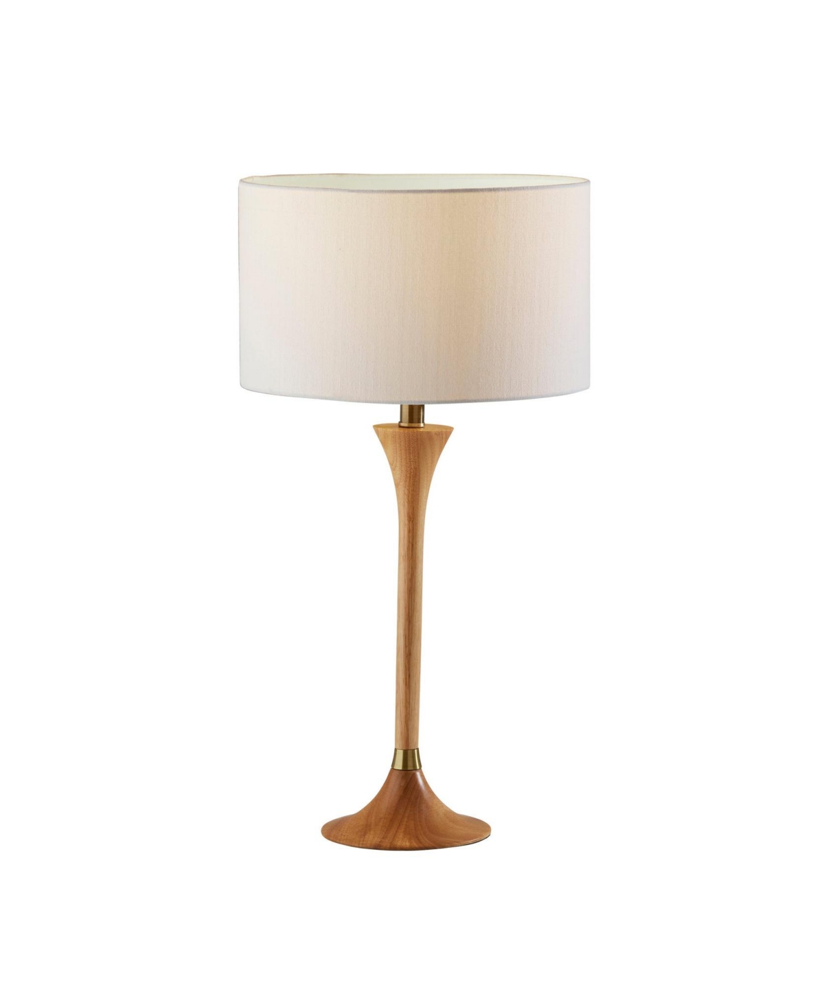 Shop Adesso Rebecca Table Lamp In Natural Rubberwood With Antique-like Bra