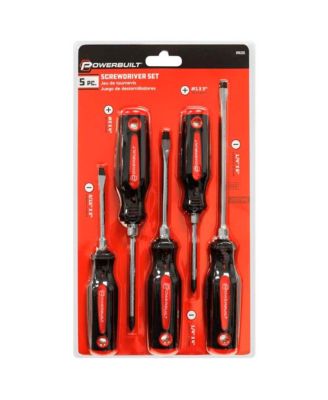 5 Piece Screwdriver Set with Double Injection Handles