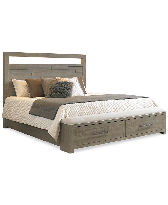 Furniture Intrigue King Bed With Footboard Storage Bench - Macy's