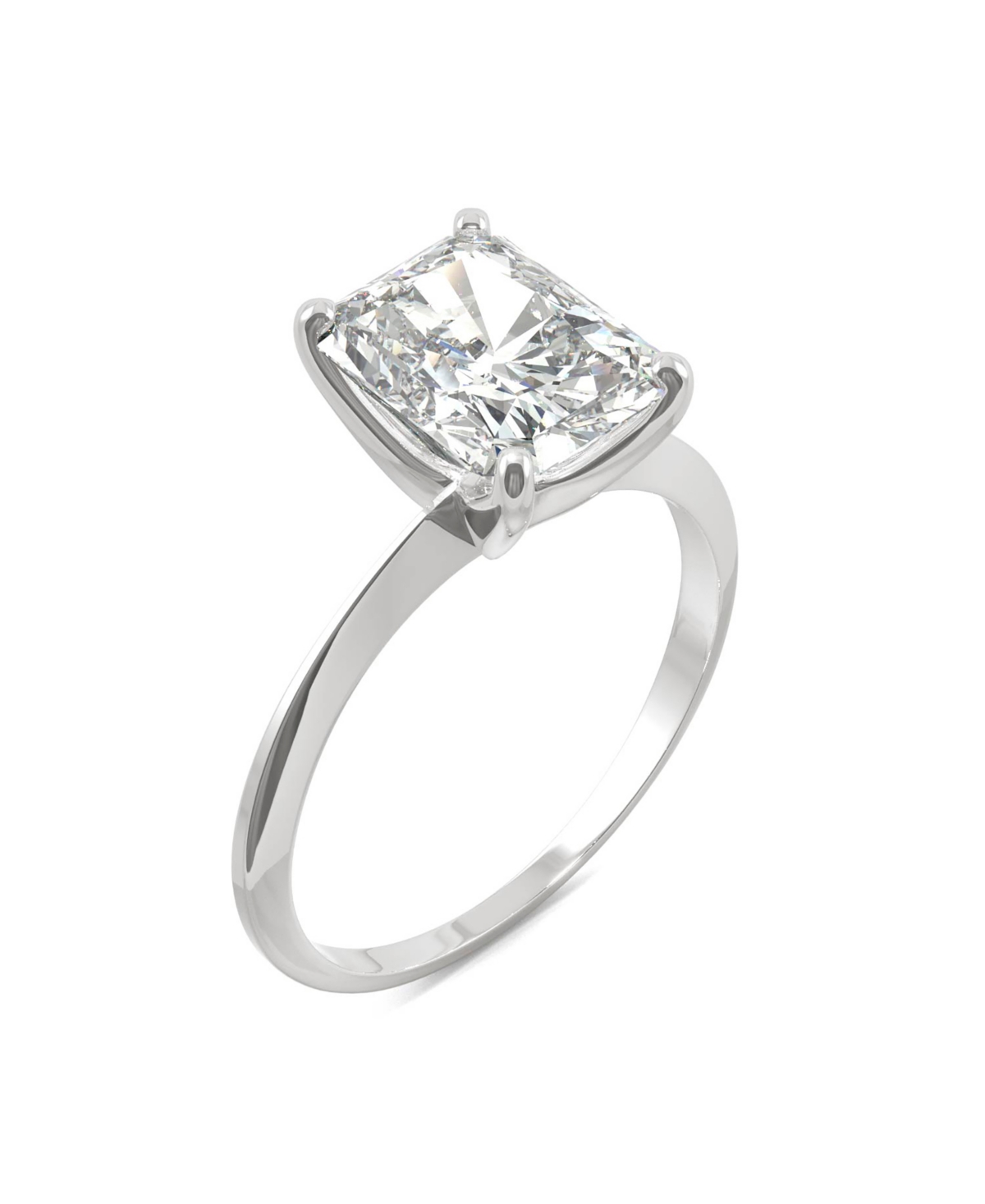 Charles & Colvard Moissanite Radiant Cut Solitaire Ring (2 3/4 Ct. T.w. Diamond Equivalent) In 14k White Gold