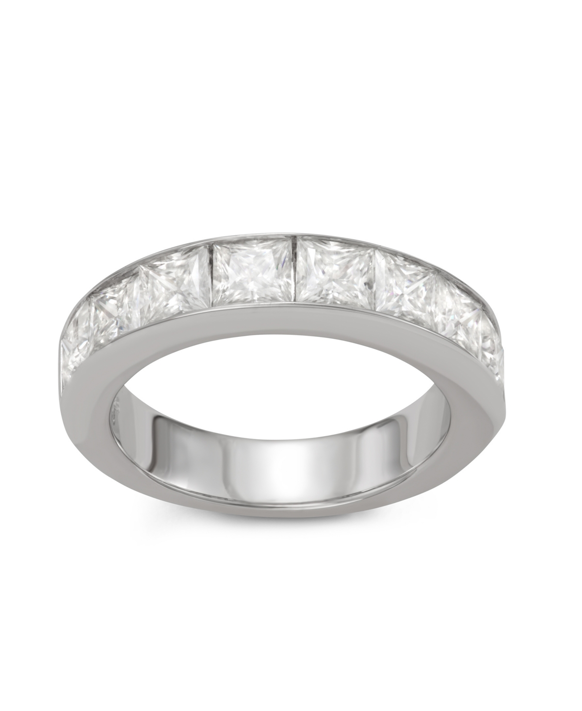 Charles & Colvard Moissanite Princess Cut Wedding Band (3 Ct. T.w. Diamond Equivalent) In Sterling Silver