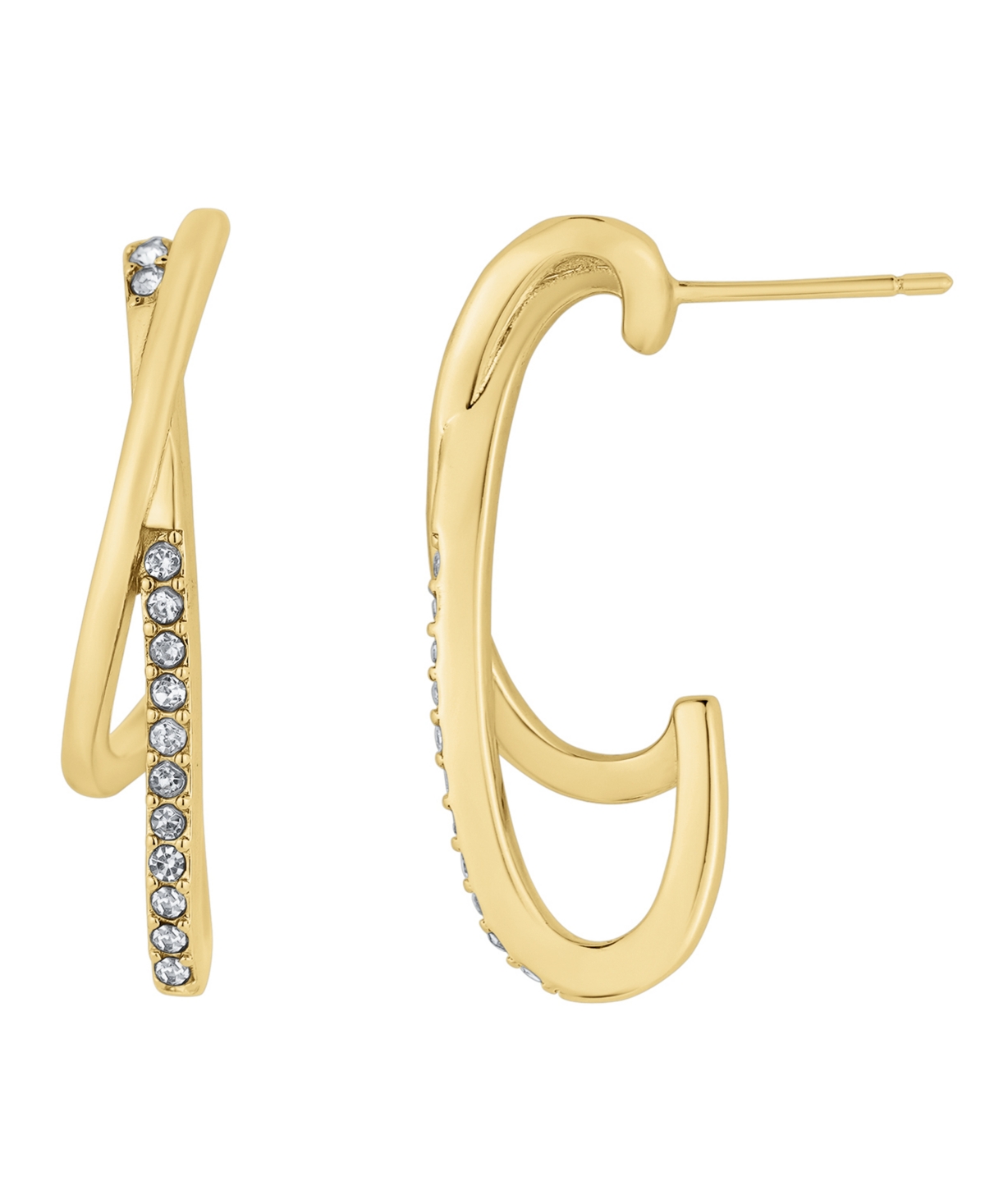 And Now This Crystal Stone Hoop Earrings In Gold