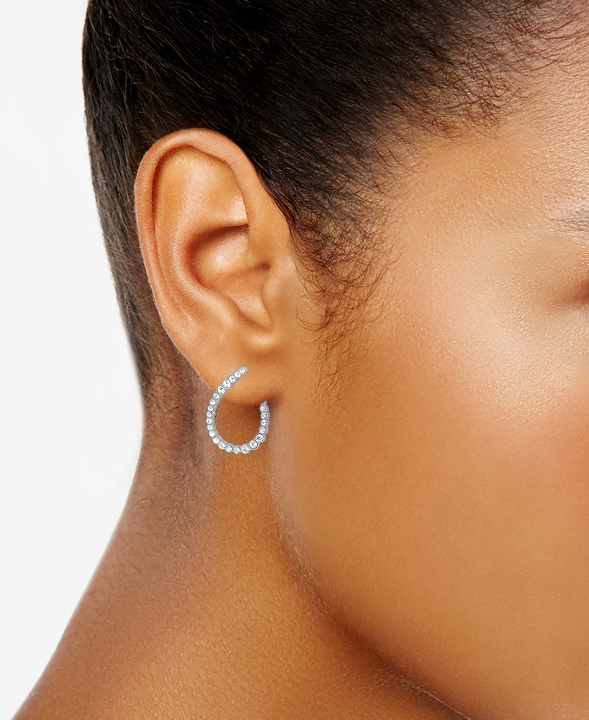 Shop And Now This Crystal Stone Pear Shape Post Hoop Earrings In Gold