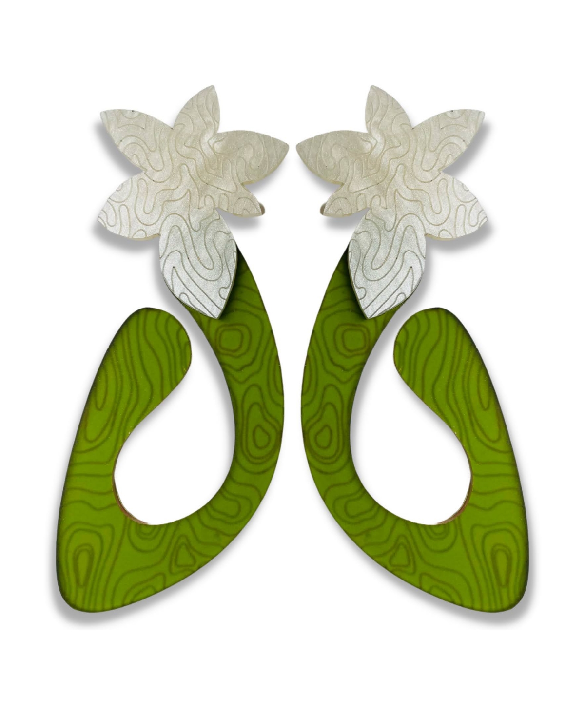 Ivy Drop Earrings - Olive Green