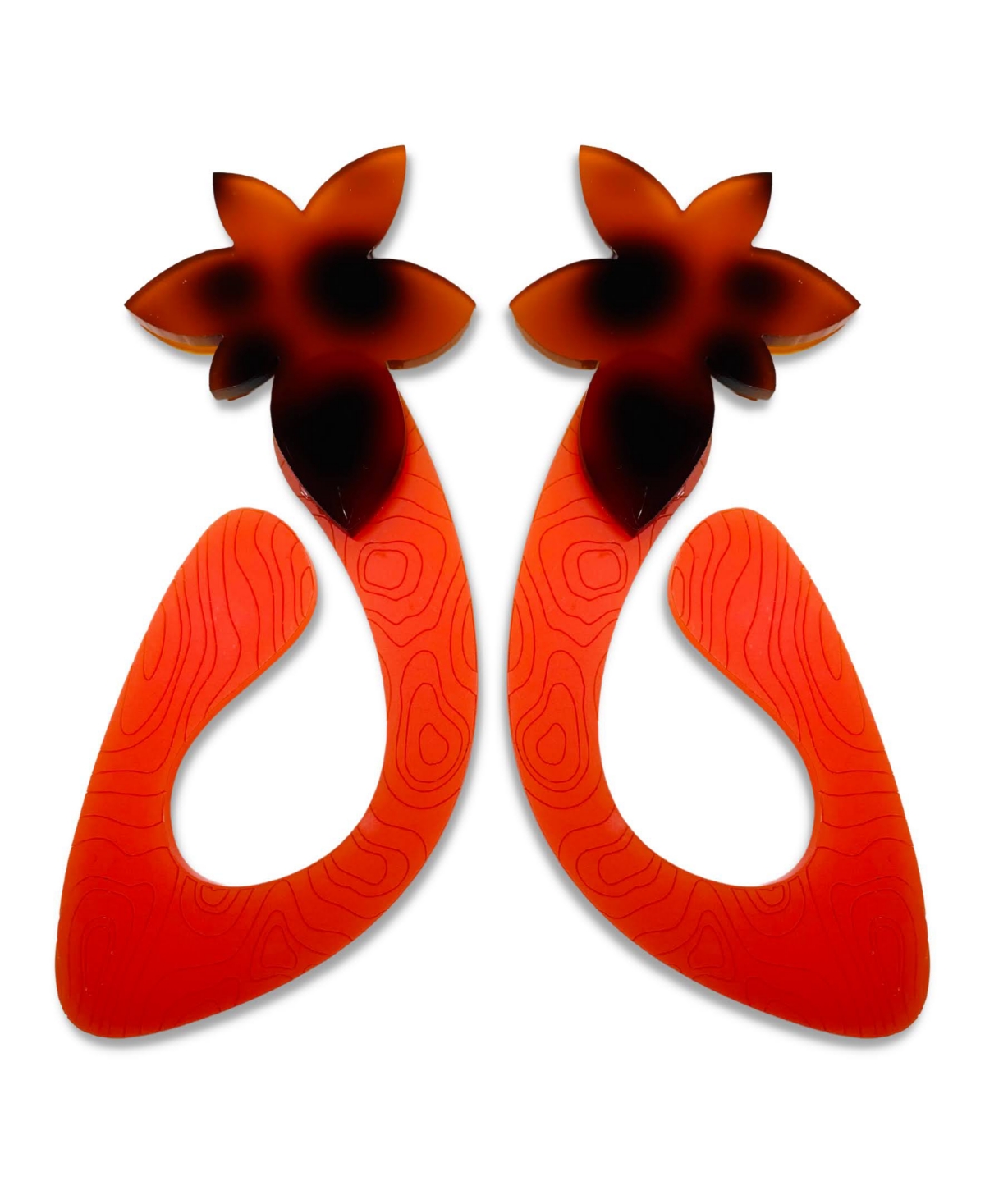 Swanky Designs Ivy Drop Earrings In Orange