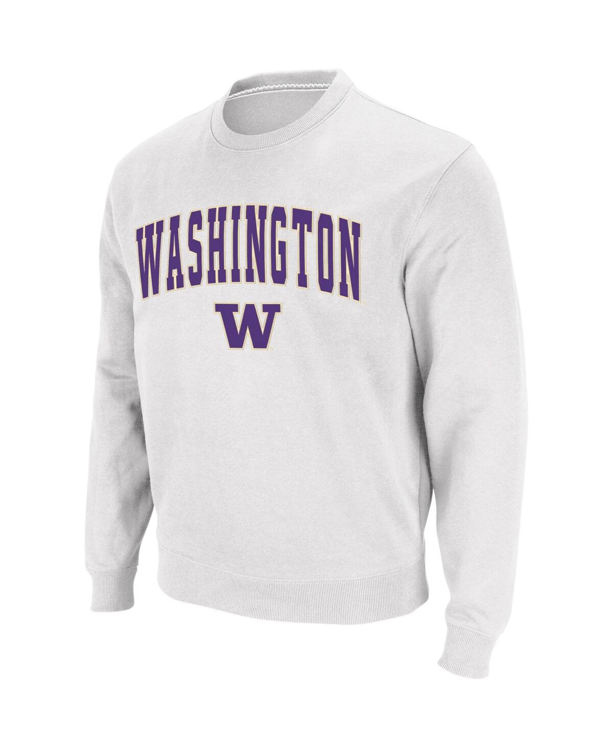 Colosseum Men's Washington Huskies Arch & Logo Crew Neck Sweatshirt In Heather Gray