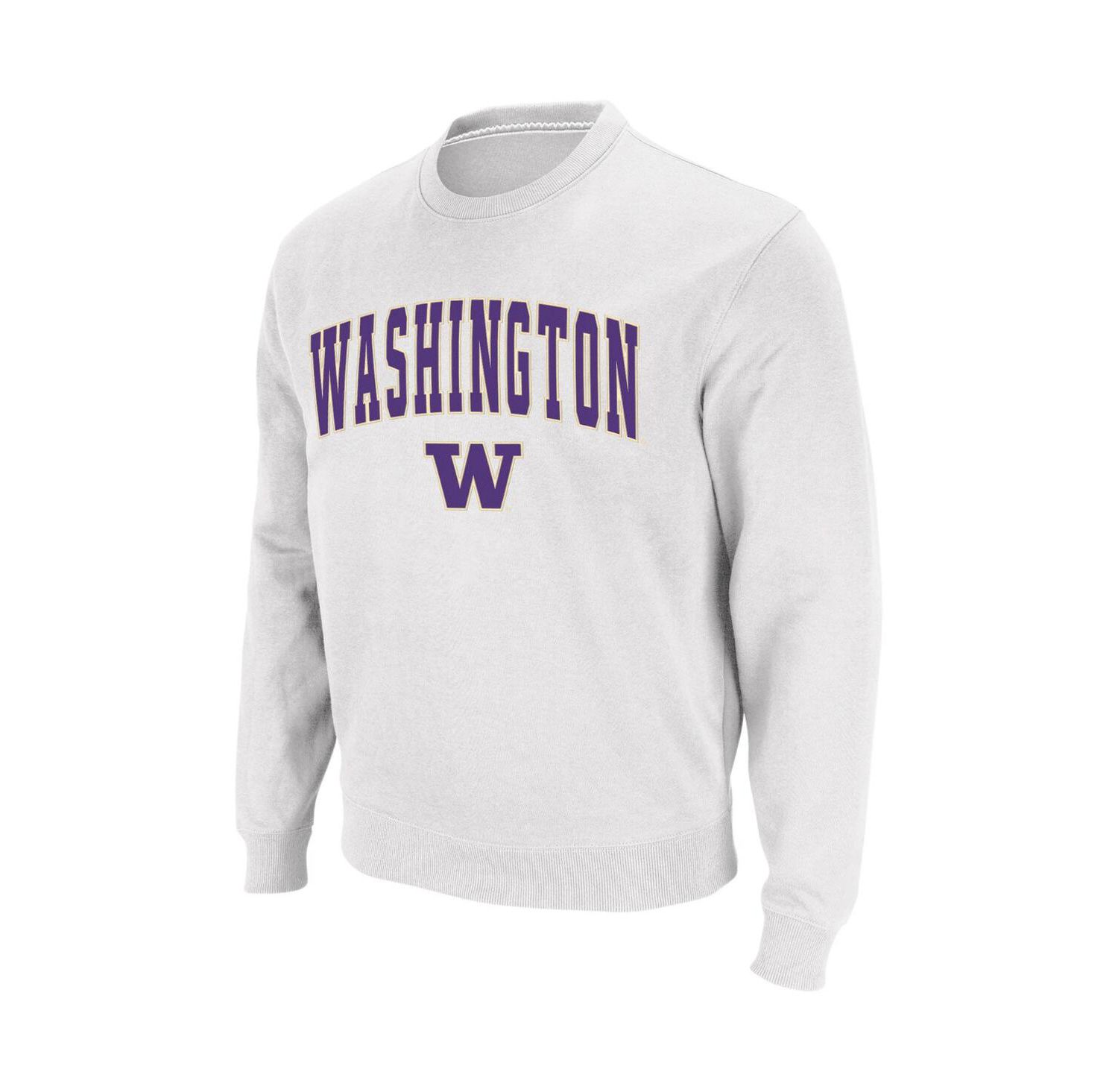 Men's Washington Huskies Arch & Logo Crew Neck Sweatshirt